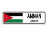 Amman Jordan Flag City Country Gift Plate Wall Decor Street Aluminum Metal Novelty Sign Plate