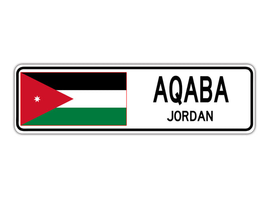 Aqaba Jordan Flag City Country Gift Plate Wall Decor Street Aluminum Metal Novelty Sign Plate