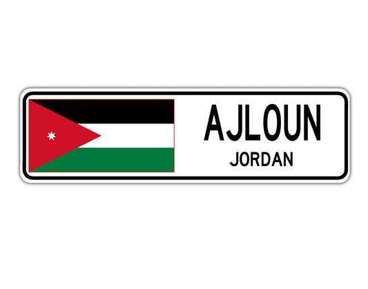 Ajloun Jordan Flag City Country Gift Plate Wall Decor Street Aluminum Metal Novelty Sign Plate
