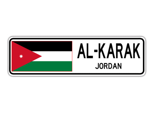 Al-Karak Jordan Flag City Country Gift Plate Wall Decor Street Aluminum Metal Novelty Sign Plate