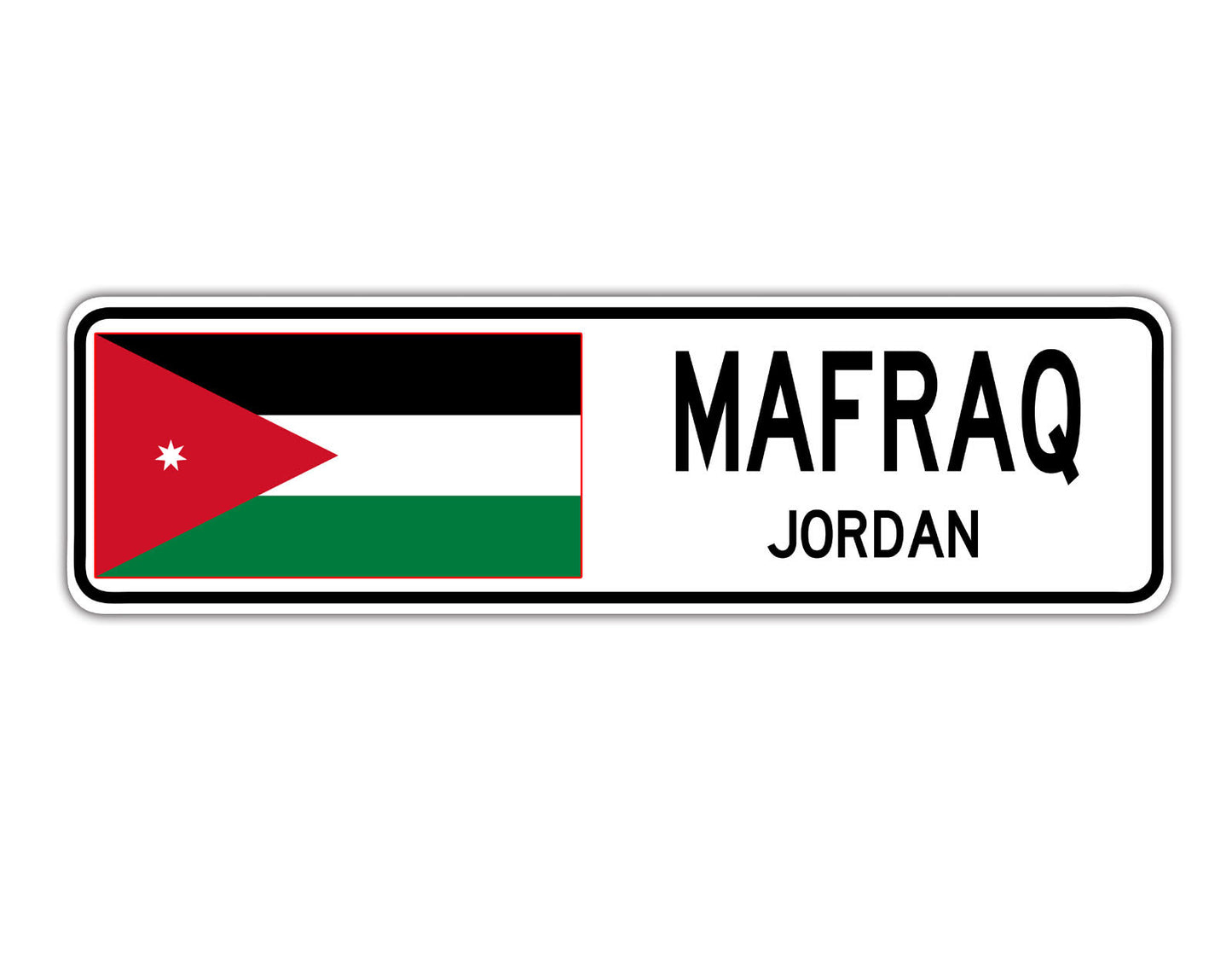 Mafraq Jordan Flag City Country Gift Plate Wall Decor Street Aluminum Metal Novelty Sign Plate
