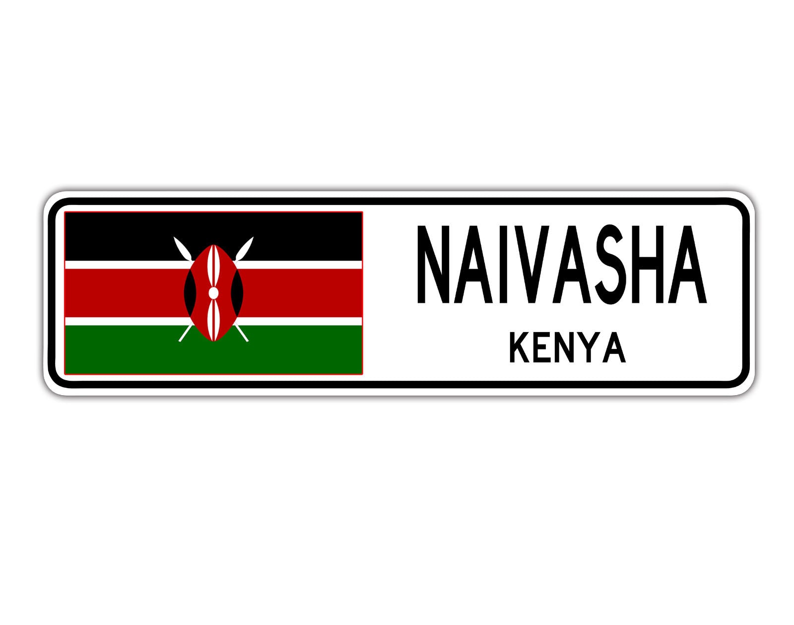 Naivasha Kenya Flag City Country Gift Plate Wall Decor Street Aluminum Metal Novelty Sign Plate