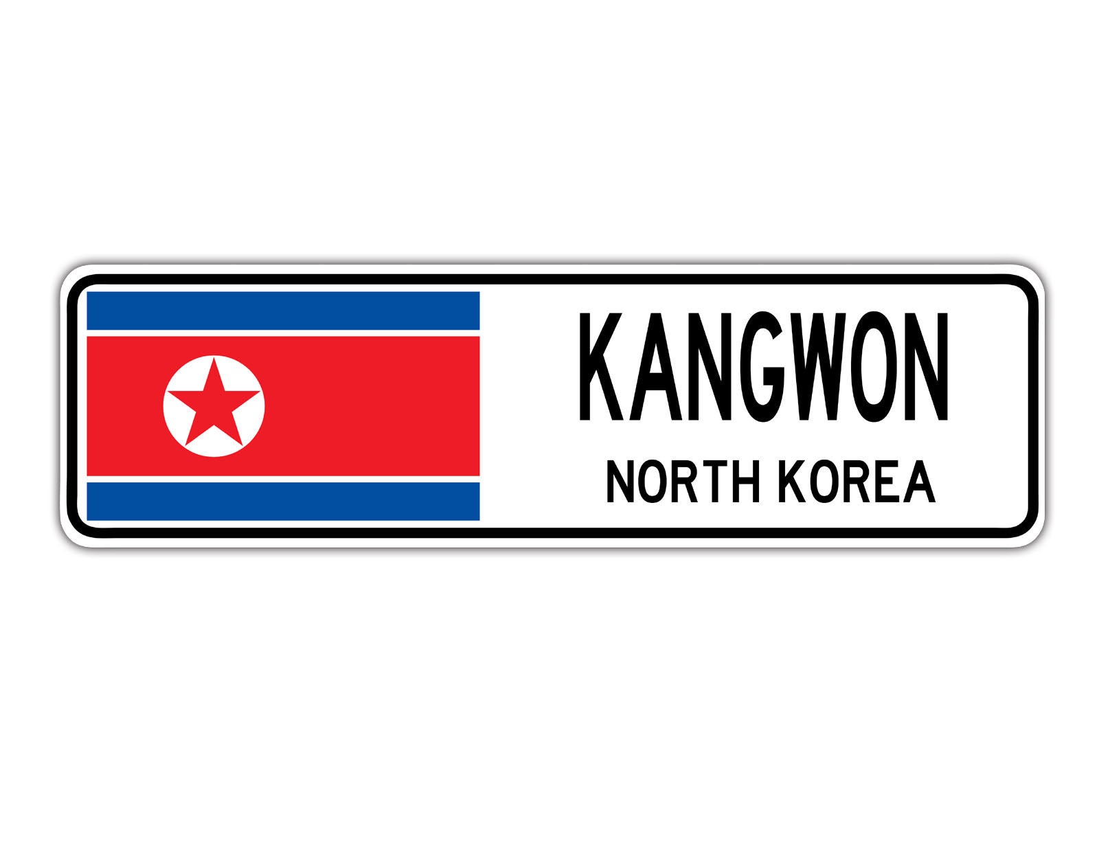 Kangwon North Korea Flag City Country Gift Plate Wall Decor Street Aluminum Metal Novelty Sign Plate
