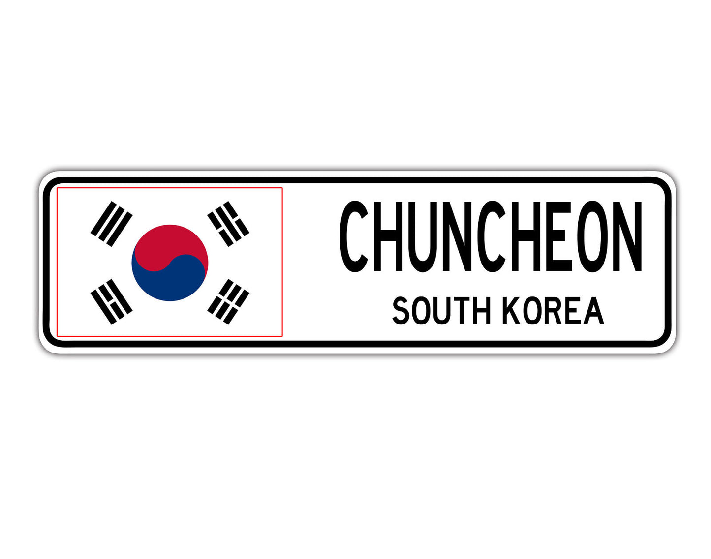 Chuncheon South korea Flag City Country Gift Plate Wall Decor Street Aluminum Metal Novelty Sign Plate