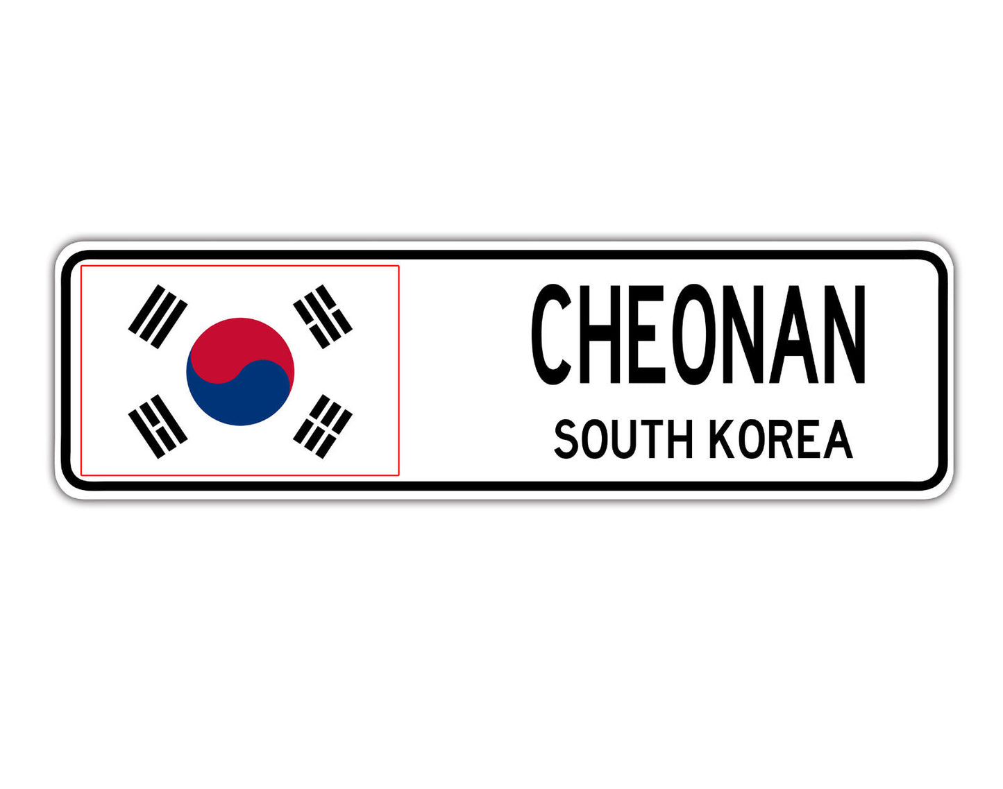 Cheonan South korea Flag City Country Gift Plate Wall Decor Street Aluminum Metal Novelty Sign Plate