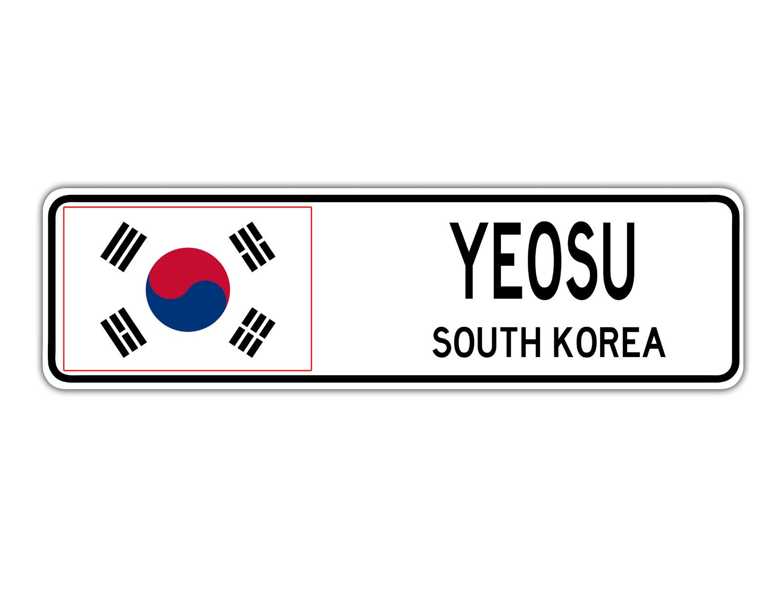 Yeosu South korea Flag City Country Gift Plate Wall Decor Street Aluminum Metal Novelty Sign Plate