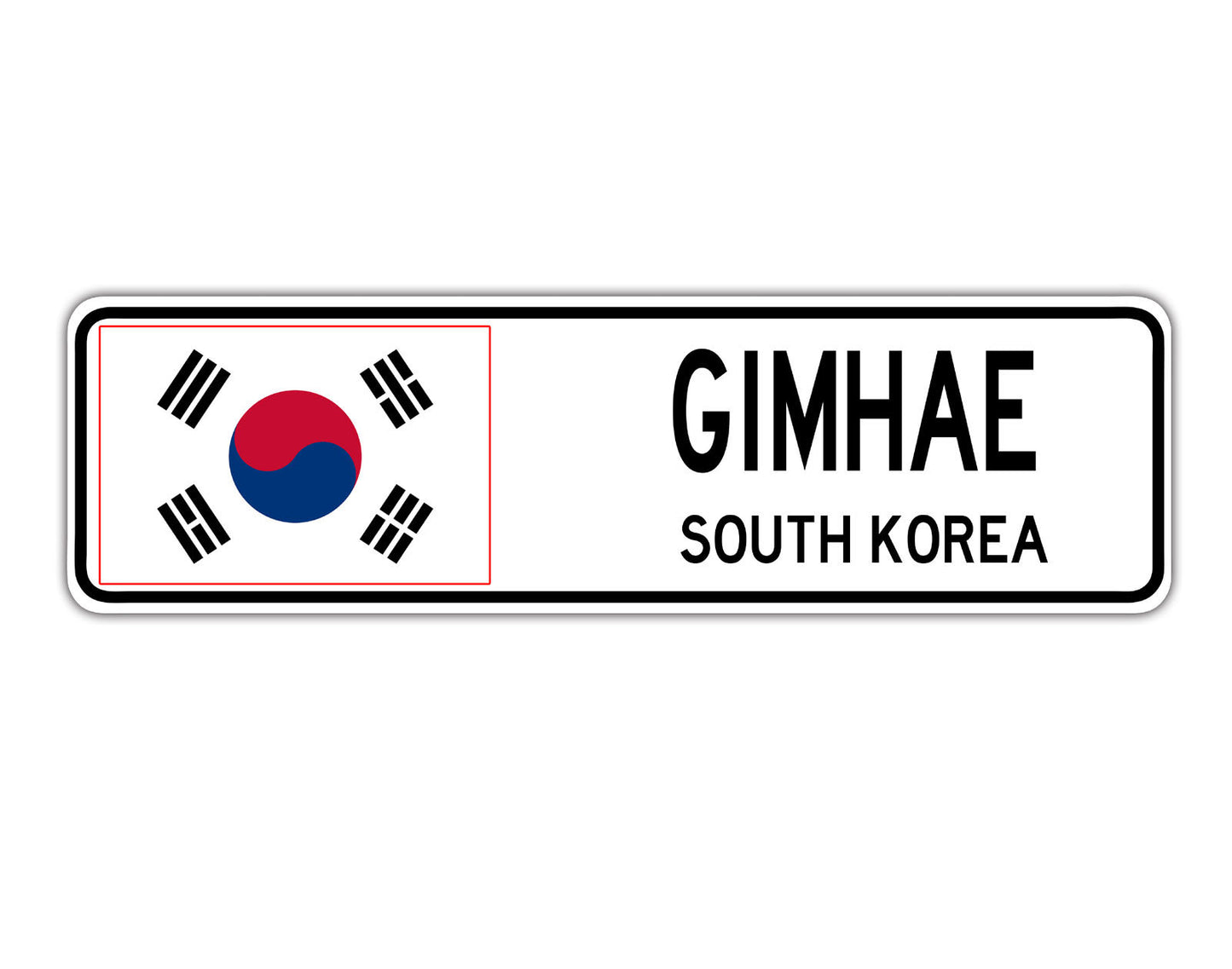 Gimhae South korea Flag City Country Gift Plate Wall Decor Street Aluminum Metal Novelty Sign Plate
