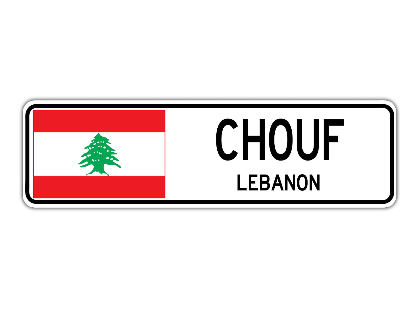 Chouf Lebanon Flag City Country Gift Plate Wall Decor Street Aluminum Metal Novelty Sign Plate