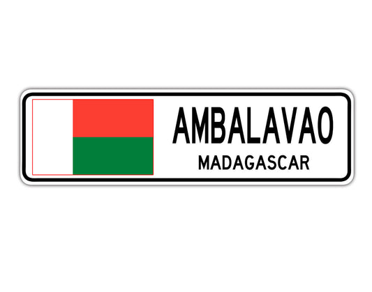 Ambalavao Madagascar Flag City Country Gift Plate Wall Decor Street Aluminum Metal Novelty Sign Plate