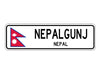 Nepalgunj Nepal Flag City Country Gift Plate Wall Decor Street Aluminum Metal Novelty Sign Plate