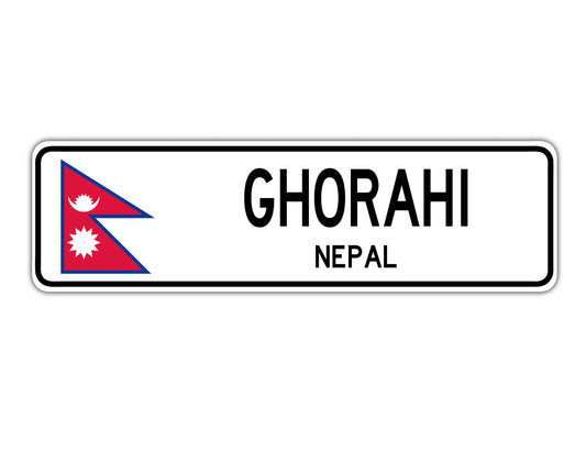 Ghorahi Nepal Flag City Country Gift Plate Wall Decor Street Aluminum Metal Novelty Sign Plate