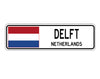 Delft Netherlands Flag City Country Gift Plate Wall Decor Street Aluminum Metal Novelty Sign Plate