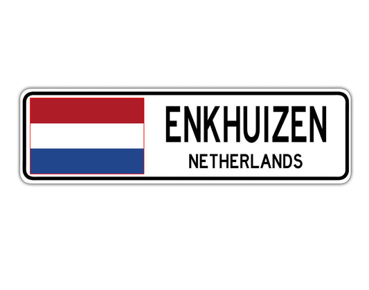 Enkhuizen Netherlands Flag City Country Gift Plate Wall Decor Street Aluminum Metal Novelty Sign Plate