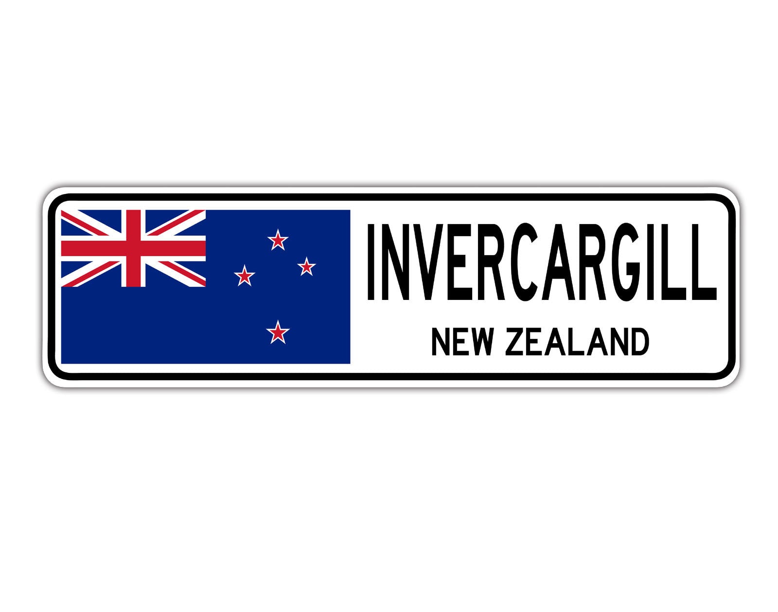Invercargill New Zealand Flag City Country Gift Plate Wall Decor Street Aluminum Metal Novelty Sign Plate