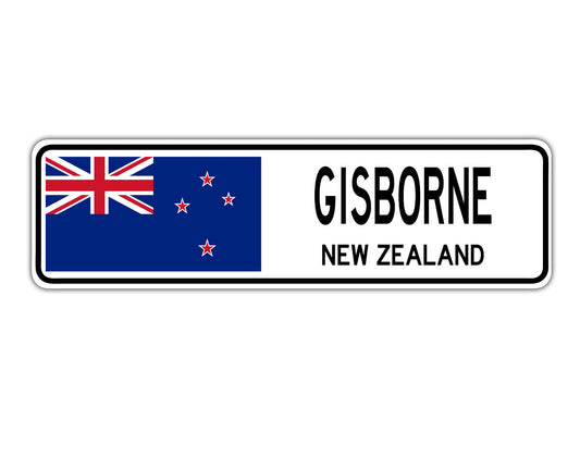 Gisborne New Zealand Flag City Country Gift Plate Wall Decor Street Aluminum Metal Novelty Sign Plate