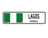 Lagos Nigeria Flag City Country Gift Plate Wall Decor Street Aluminum Metal Novelty Sign Plate