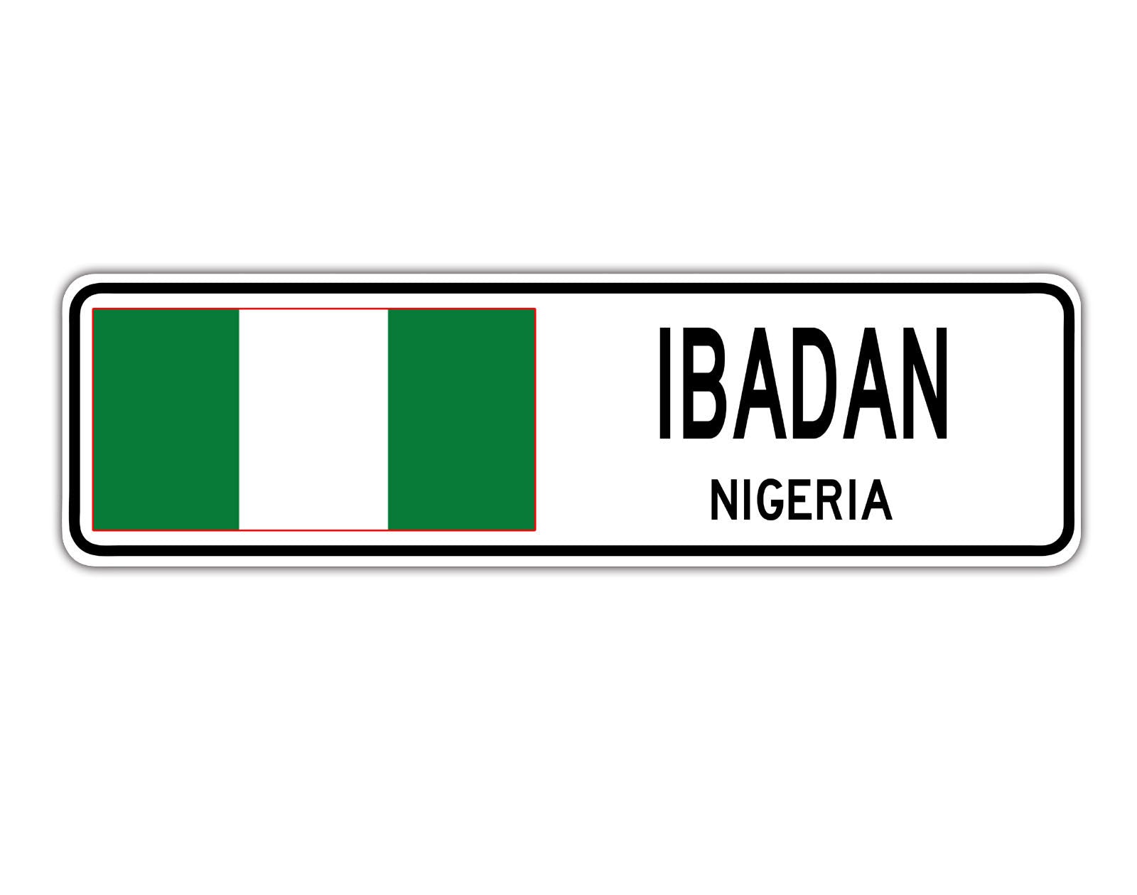 Ibadan Nigeria Flag City Country Gift Plate Wall Decor Street Aluminum Metal Novelty Sign Plate
