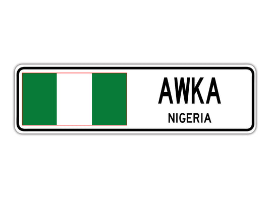 Awka Nigeria Flag City Country Gift Plate Wall Decor Street Aluminum Metal Novelty Sign Plate