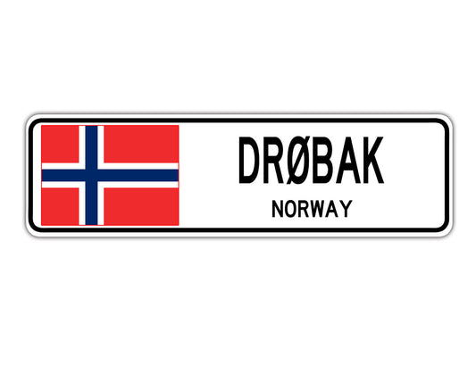 Drøbak Norway Flag City Country Gift Plate Wall Decor Street Aluminum Metal Novelty Sign Plate
