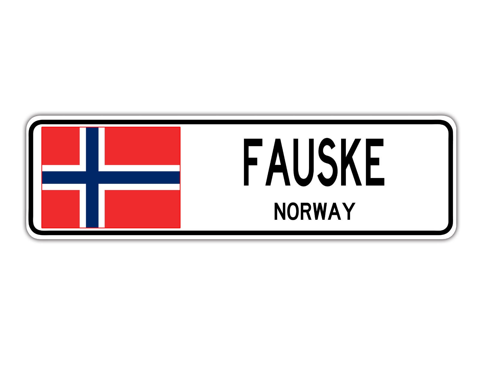 Fauske Norway Flag City Country Gift Plate Wall Decor Street Aluminum Metal Novelty Sign Plate