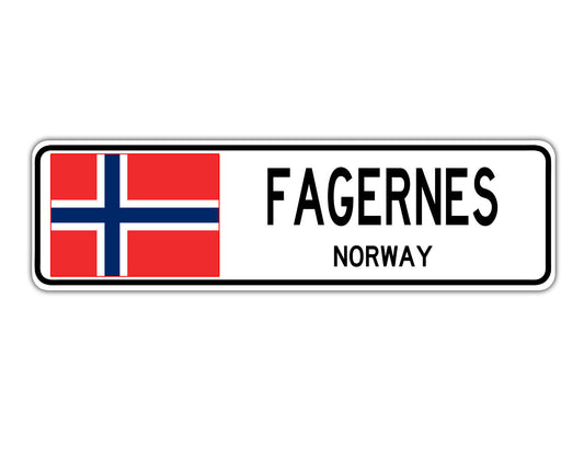 Fagernes Norway Flag City Country Gift Plate Wall Decor Street Aluminum Metal Novelty Sign Plate