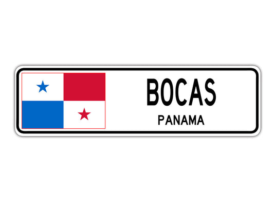 Bocas Panama Flag City Country Gift Plate Wall Decor Street Aluminum Metal Novelty Sign Plate