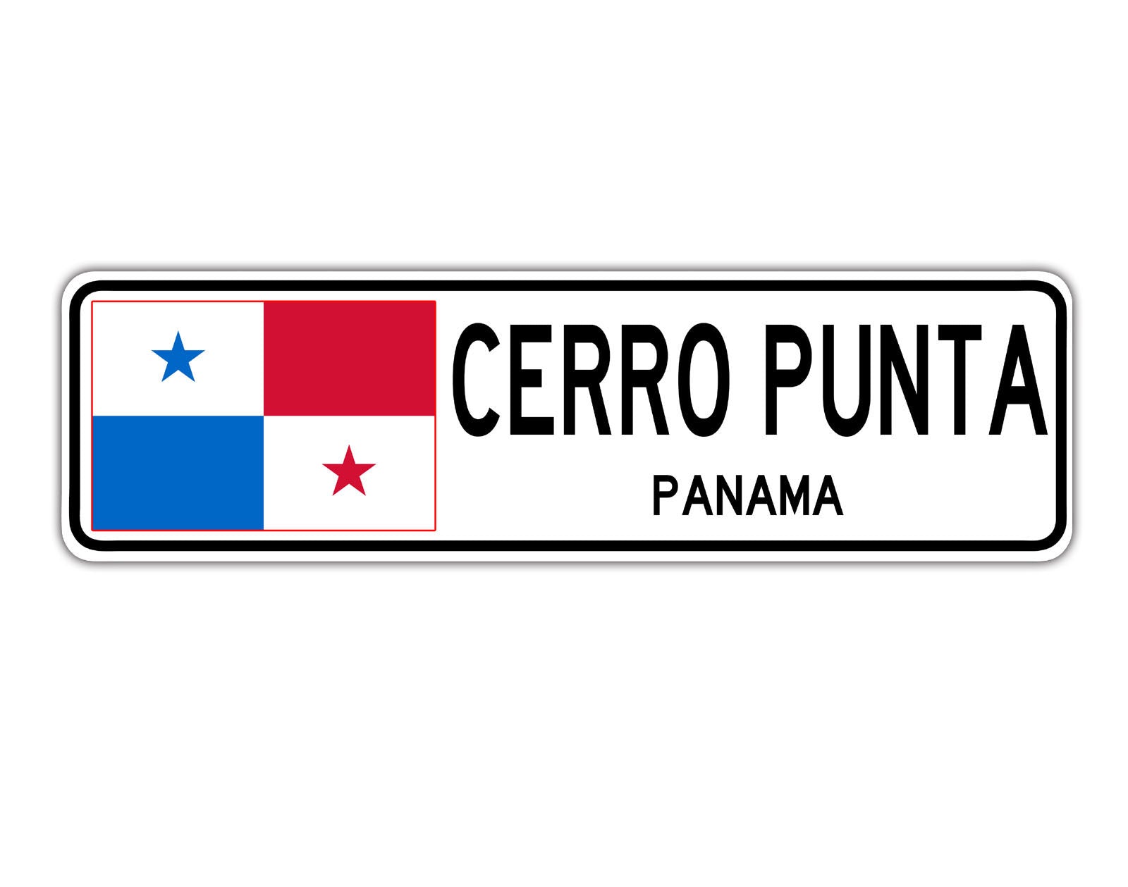 Cerro Punta Panama Flag City Country Gift Plate Wall Decor Street Aluminum Metal Novelty Sign Plate