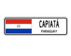 Capiata Paraguay Flag City Country Gift Plate Wall Decor Street Aluminum Metal Novelty Sign Plate
