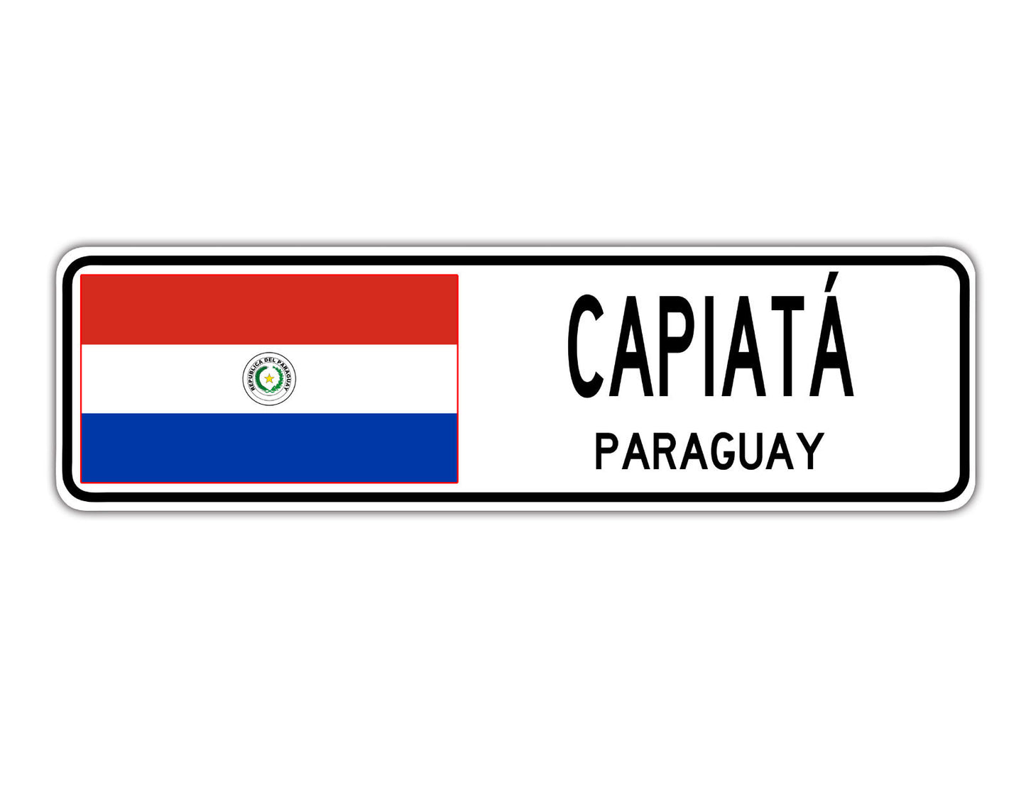 Capiata Paraguay Flag City Country Gift Plate Wall Decor Street Aluminum Metal Novelty Sign Plate