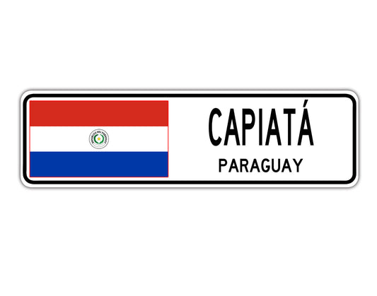 Capiata Paraguay Flag City Country Gift Plate Wall Decor Street Aluminum Metal Novelty Sign Plate