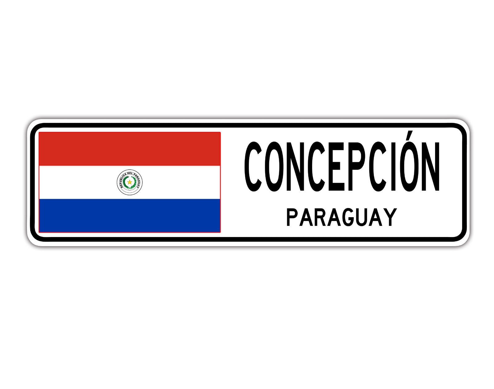 Concepcion Paraguay Flag City Country Gift Plate Wall Decor Street Aluminum Metal Novelty Sign Plate