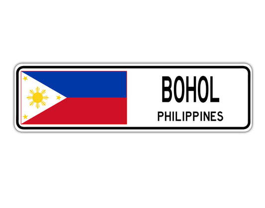 Bohol Philippines Flag City Country Gift Plate Wall Decor Street Aluminum Metal Novelty Sign Plate