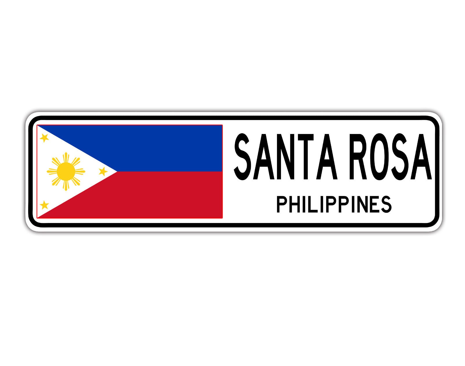 Santa Rosa Philippines Flag City Country Gift Plate Wall Decor Street Aluminum Metal Novelty Sign Plate