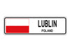 Lublin Poland Flag City Country Gift Plate Wall Decor Street Aluminum Metal Novelty Sign Plate