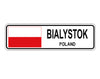 Bialystok Poland Flag City Country Gift Plate Wall Decor Street Aluminum Metal Novelty Sign Plate