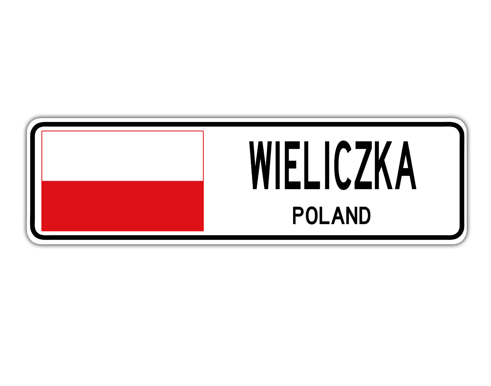Wieliczka Poland Flag City Country Gift Plate Wall Decor Street Aluminum Metal Novelty Sign Plate