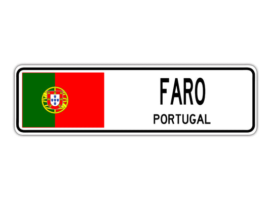 Faro Portugal Flag City Country Gift Plate Wall Decor Street Aluminum Metal Novelty Sign Plate