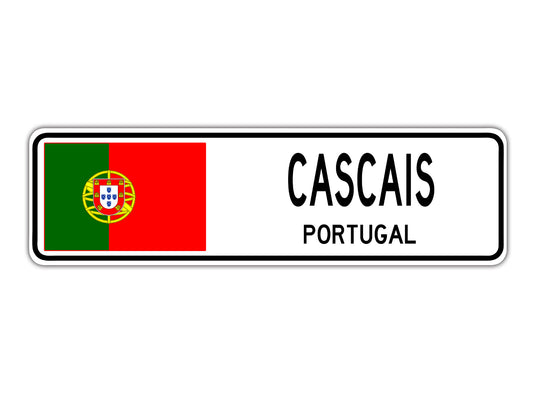 Cascais Portugal Flag City Country Gift Plate Wall Decor Street Aluminum Metal Novelty Sign Plate