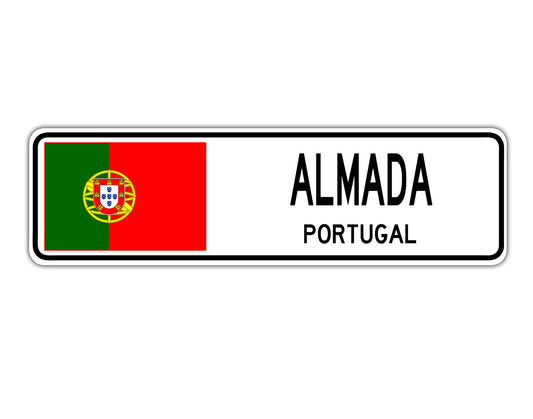 Almada Portugal Flag City Country Gift Plate Wall Decor Street Aluminum Metal Novelty Sign Plate