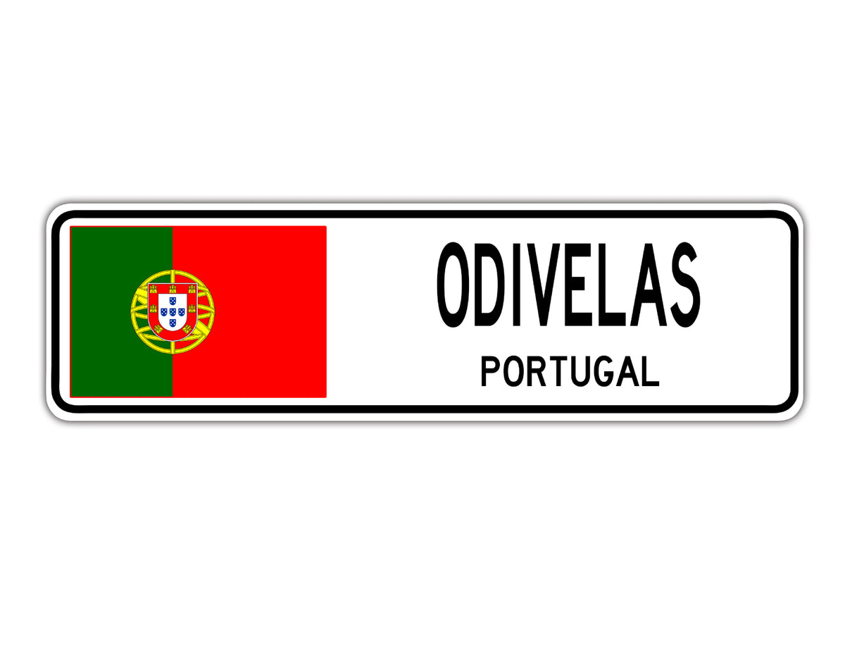 Odivelas Portugal Flag City Country Gift Plate Wall Decor Street Aluminum Metal Novelty Sign Plate
