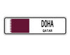 Doha Qatar Flag City Country Gift Plate Wall Decor Street Aluminum Metal Novelty Sign Plate