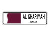 Al Ghariyah Qatar Flag City Country Gift Plate Wall Decor Street Aluminum Metal Novelty Sign Plate