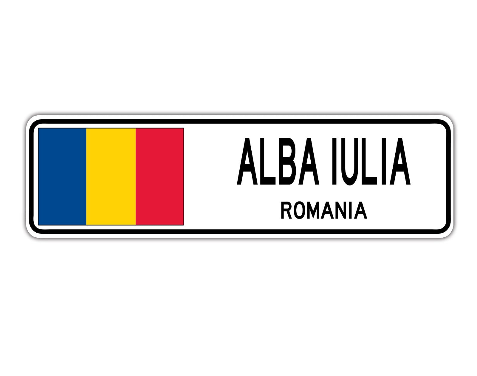 Alba Iulia Romania Flag City Country Gift Plate Wall Decor Street Aluminum Metal Novelty Sign Plate
