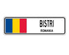 Bistri Romania Flag City Country Gift Plate Wall Decor Street Aluminum Metal Novelty Sign Plate