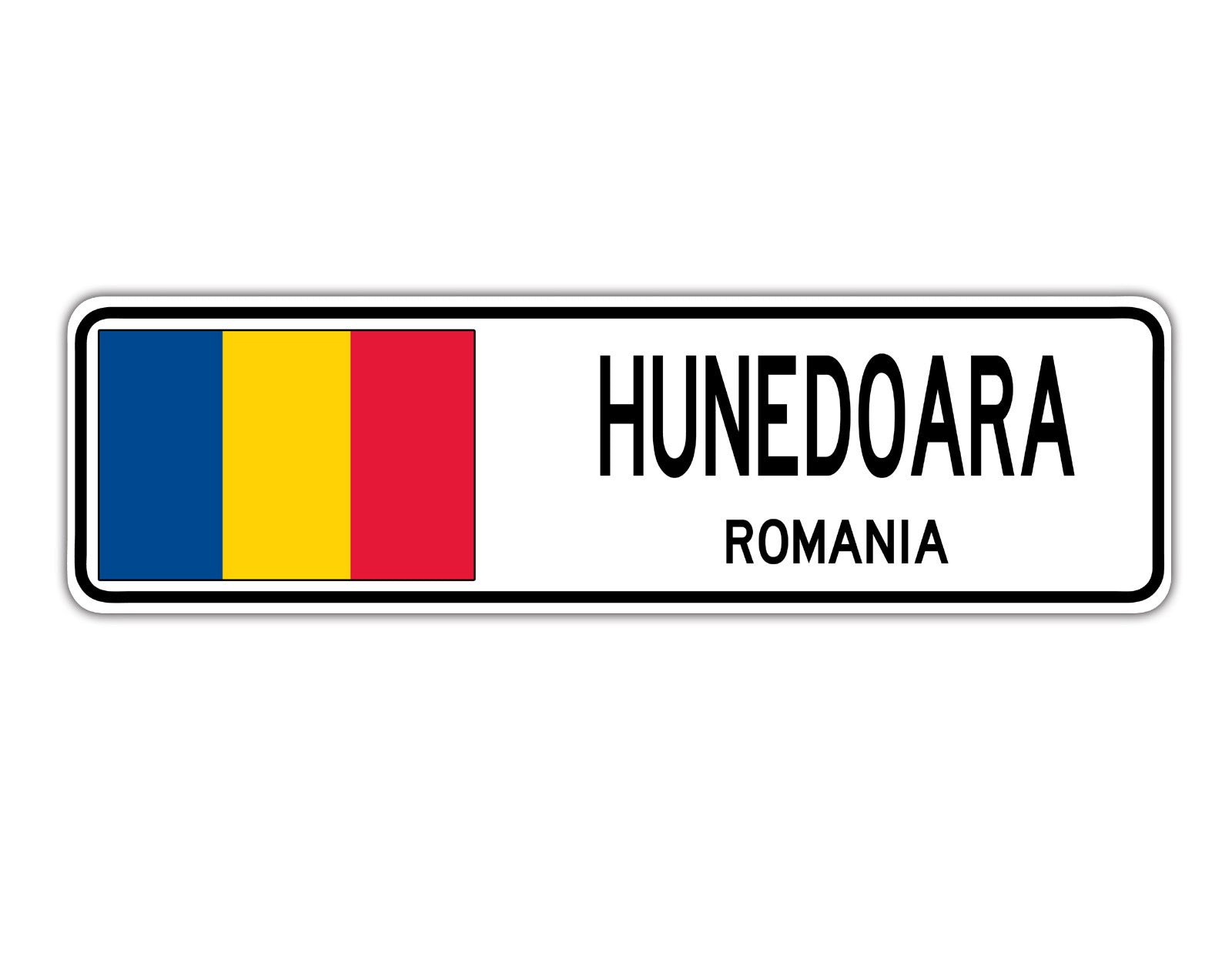 Hunedoara Romania Flag City Country Gift Plate Wall Decor Street Aluminum Metal Novelty Sign Plate