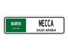 Mecca Saudi Arabia Flag City Country Gift Plate Wall Decor Street Aluminum Metal Novelty Sign Plate