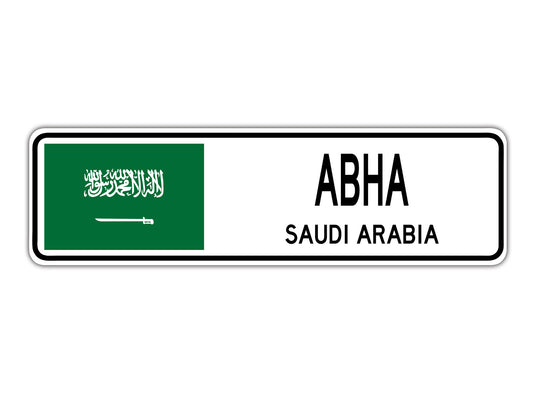 Abha Saudi Arabia Flag City Country Gift Plate Wall Decor Street Aluminum Metal Novelty Sign Plate