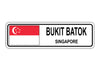 Bukit Batok Singapore Flag City Country Gift Plate Wall Decor Street Aluminum Metal Novelty Sign Plate