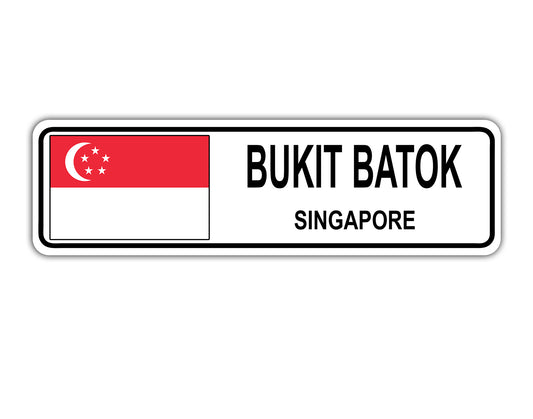 Bukit Batok Singapore Flag City Country Gift Plate Wall Decor Street Aluminum Metal Novelty Sign Plate
