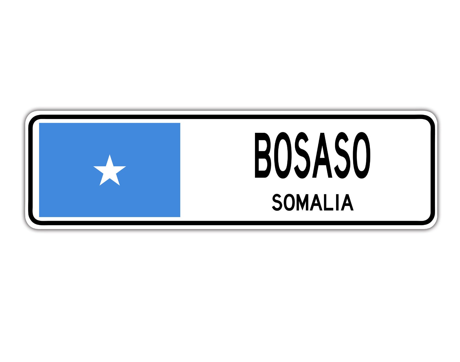 Bosaso Somalia Flag City Country Gift Plate Wall Decor Street Aluminum Metal Novelty Sign Plate